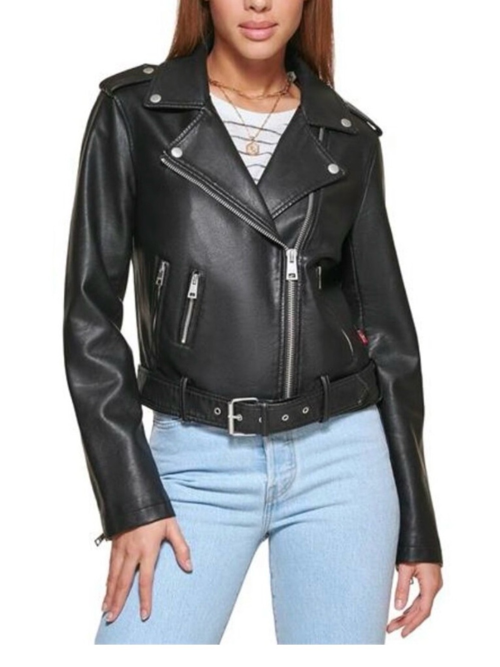 Levi’s Black Faux Leather Moto Jacket - Women
